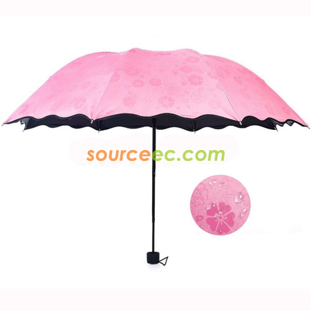 Water Activated Color Changing Flower Print Umbrella