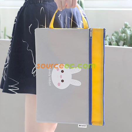 Portable Two-zipper File Bag