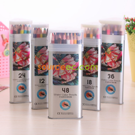 Color Pencil with Triangle Tin Box