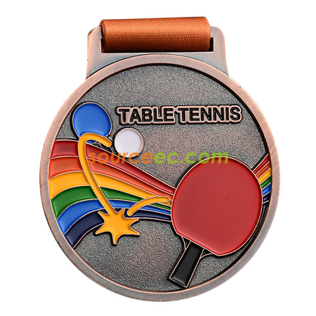 Colorful Table Tennis Medal