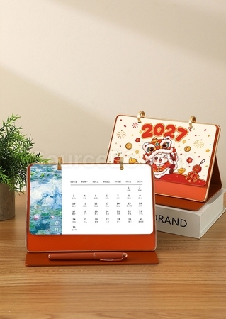 Customization Business Simple Leather Desk Calendar Corporate Gifts