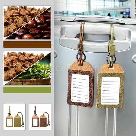 Customization Coffee Grounds Tea LeavesAnd Cork Luggage Tags Corporate Gifts
