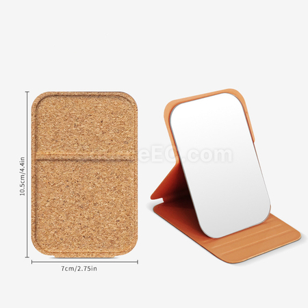 Customization Softwood PU Leather Makeup Mirror Corporate Gifts