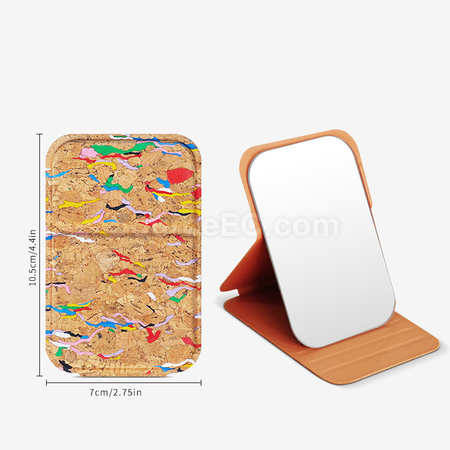 Customization Softwood PU Leather Makeup Mirror Corporate Gifts