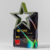Colorful Five-Star Crystal Trophy