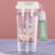Portable Sports Double Drinking Straw Cup