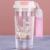Portable Sports Double Drinking Straw Cup