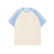 Color - Blocked Three - Stripe Raglan - Sleeve Cotton Short - Sleeve T - Shirt