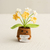 Knitted flower plant pot