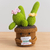 Knitted flower plant pot