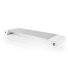 Aluminum Monitor Stand Riser with 4 USB Charging Ports 