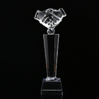 Handshake Crystal Trophy