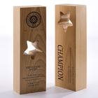 Wooden Trophy with Hollow Stars