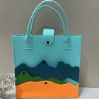 Large Capacity Colorblock Mountain Felt Tote