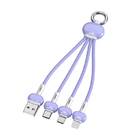 Three-In-One Charging Cable With Keychain