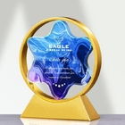 Three-Dimensional Five-Star Metal crystal Trophy