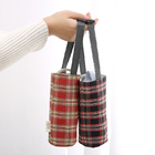 Checkered Canvas Water Cup Bag
